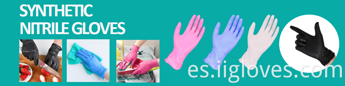 Guantes de nitrilo morado al por mayor Guantes de alimentos libres de polvo Guantes de examen de nitrilo Rosa Purple Pure Safety Caja